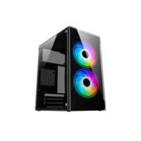 PC POWER CRYSTAL GLASS MINI M-ATX DESKTOP CASING (WITH POWER SUPPLY) MODEL: PP-OS2405 BK